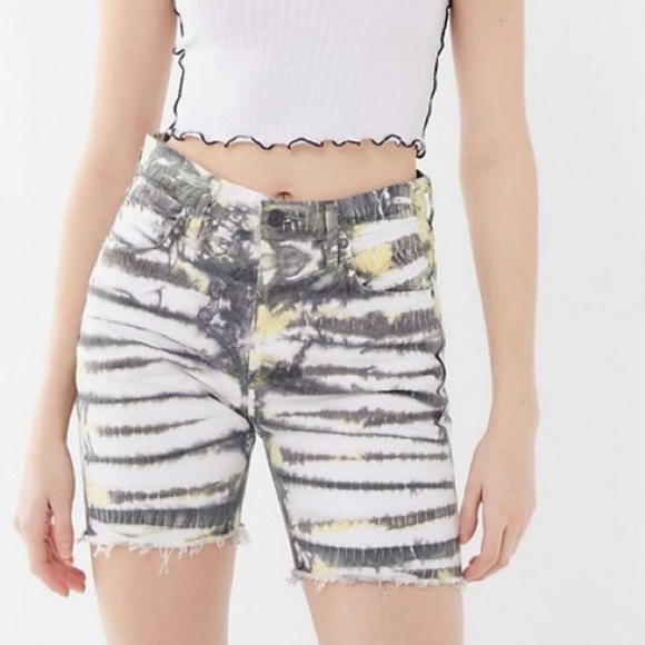 Agolde - Tie Dye Denim Shorts - Picture 1 of 5